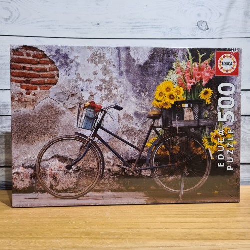 פאזל אופניים עם פרחים - 500 חלקים