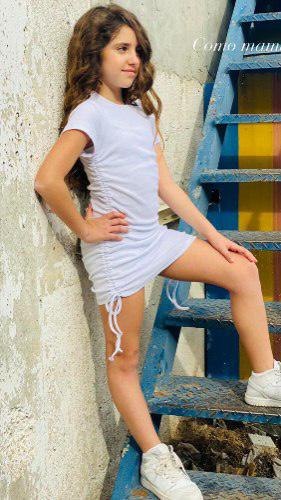 שמלת כיווצים לבנה - 2-16