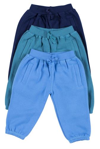 שלישיית מכנסי פוטר כחול-טורקיז-תכלת