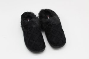 נעלי בית סריג פרווה שחור