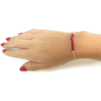 צמיד גולדפילד עדין ואבני חן רובי  דגם מרגנית