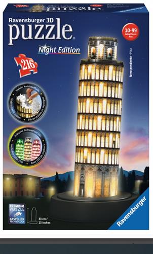 פאזל תלת-מימד מגדל פיזה המואר בלילה RAVENSBURGER