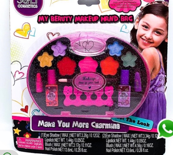 ערכת איפור + לקים לעיצוב ציפורניים לבנות