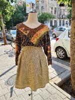 חצאית פשתן איטלקית מפוארת מידה S