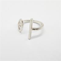 טבעת עין פס כסף