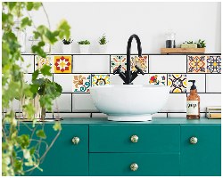 12 מדבקות לאריחים 10*10 ס''מ צ'ירפול דגם 1282