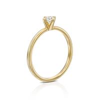 טבעת אירוסין זהב צהוב 14 קראט משובצת יהלום מרכזי