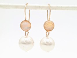 E-01 עגילי גולדפילד 14Kבשילוב אבני מונסטון ופנינה