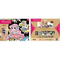 פוסטר קטיפה לצביעה + מדבקות - נסיכות