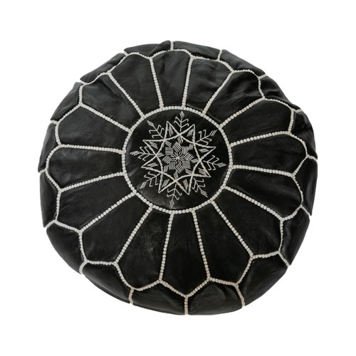 פוף עור שחור+לבן