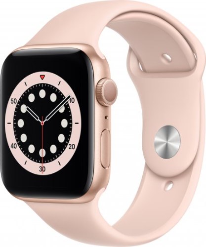 שעון חכם Apple Watch Series 6 GPS 44mm צבע שעון Gold Aluminum צבע רצועה Pink Sand Sport Band
