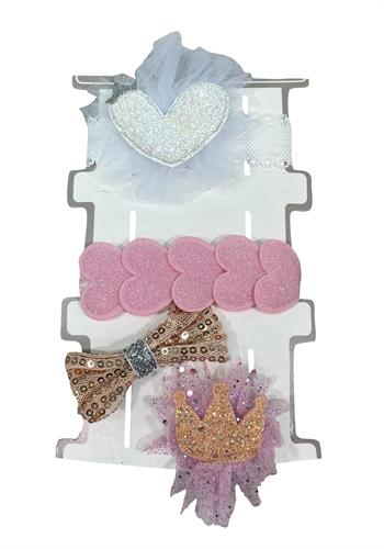 סט 2סרטי ראש לבבות + 2 סיכות ראש