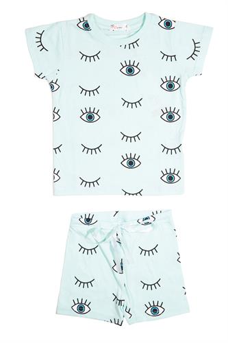 פיג׳מת עיניים תכלת