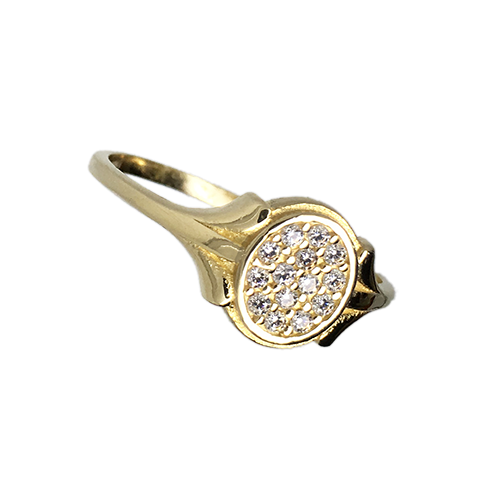 טבעת ילדות ונערות זהב צהוב 14K שיבוצים מרכזיים OP04160027071