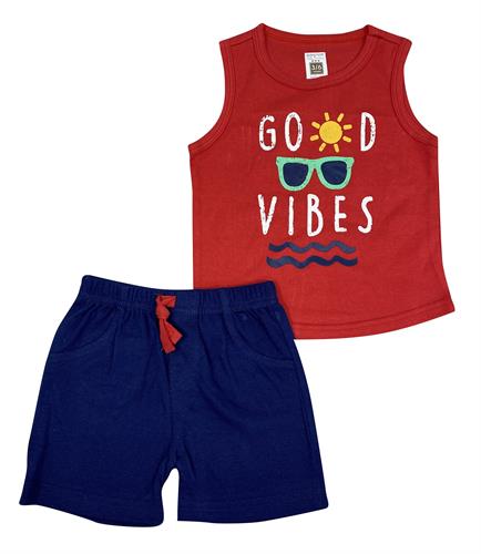 חליפת גופיית קיץ אדום