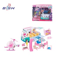 סט יופי אוטובוס בחוף ובובות עם אביזרים