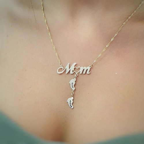 שרשרת MOM עם כפות רגליים דגם LAA11