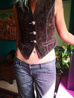 ווסט עור (הפוך) חום כהה מידה S/M