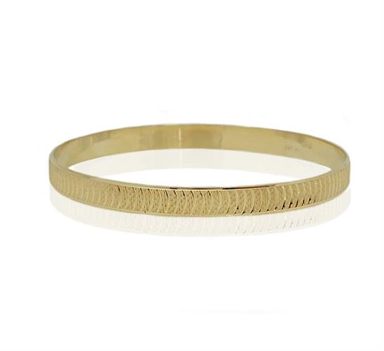 צמיד זהב מרוקאי | צמיד מרוקאי מזהב עם חריטות לייזר לאורך