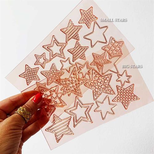 תבנית כוכבים קטנים מקושטים ליצירה בשוקולד | כוכבים קטנים | תבנית כוכבים טקסטורה| חדש אתי דבש