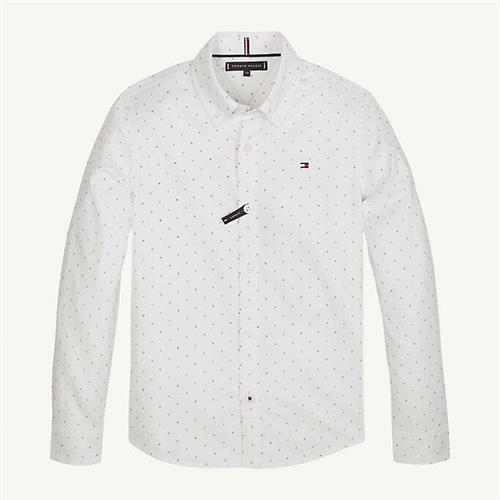 TOMMY HILFIGER PRINT LOGO WHITE SHIRT