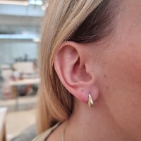 עגילי חישוק זהב 14K קטנים א סימטרים