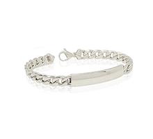 צמיד חוליות עם פלטה לחריטה לגבר זהב לבן איטלקי צהוב 14 קרט