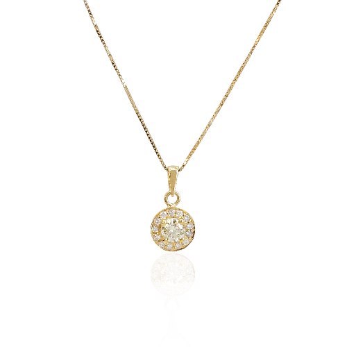 שרשרת ותליון יהלומים HALO בזהב