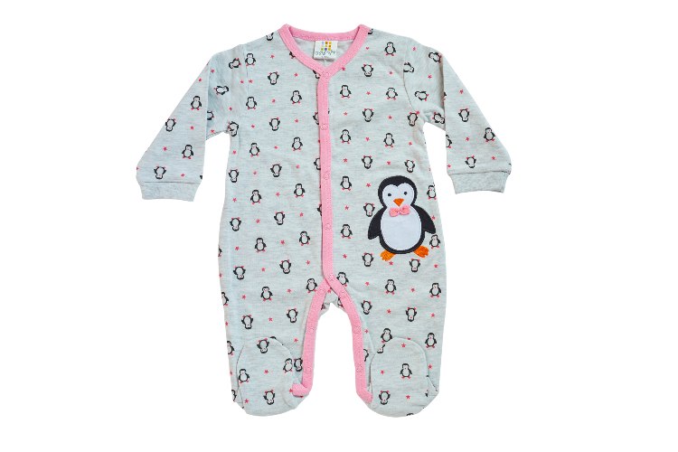 אוברול טריקו ארוך פנגווין אפור מלאנג'