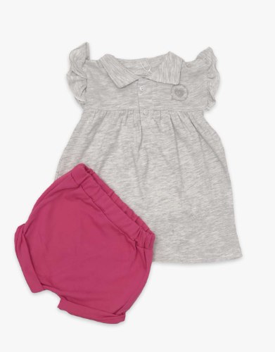 חליפה תינוקות 2 חלקים לב