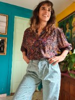 ג'ינס באגי טורקיזי מופלא מידה S/M