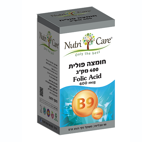 חומצה פולית, 400 מק"ג, 90 טבליות,  נוטרי קר