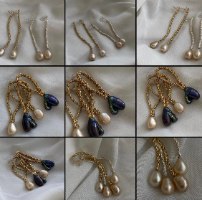 עגילי קמיל זהב פנינה שנהב