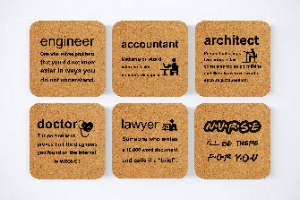 6 תחתיות מרובעות שונות על מקצועות