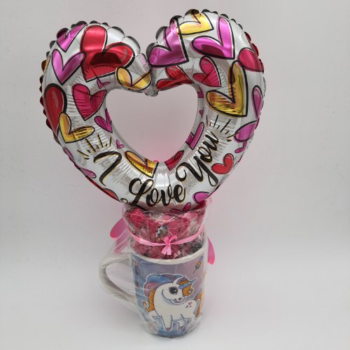 ספל חד קרן וסוכריות