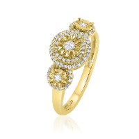 טבעת זהב 14 קראט 0.29 קראט יהלומים 814573 - מחיר מבצע! 