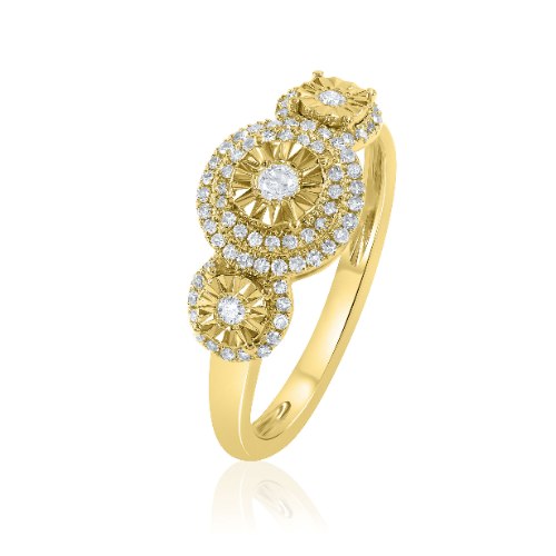 טבעת זהב 14 קראט 0.29 קראט יהלומים 814573 - מחיר מבצע! 