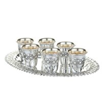 סט שישיית כוסות ליקר על מגש דגם טיפות | מורשת