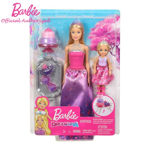 ברבי הפסקת תה ועוגה + בובה קטנה