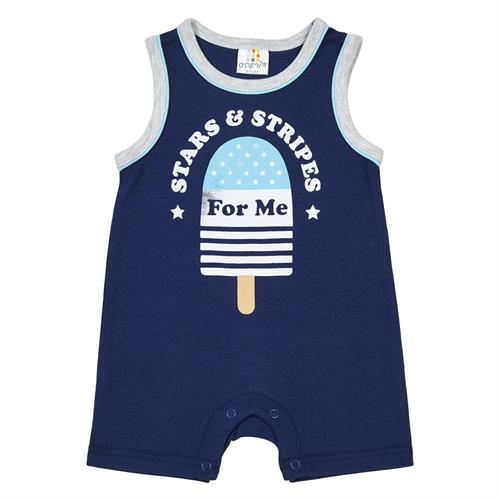 אוברול גופיה פסים וכוכבים נייבי