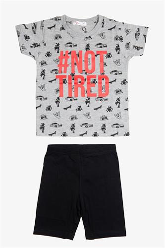 פיג׳מת NOT TIRED אפורה