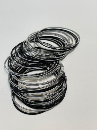 צמידי קפיץ מעורב אפור שחור