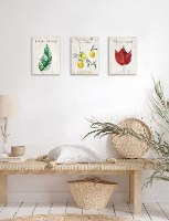 שלישיית תמונות השראה עלים ולימונים דגם 06