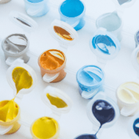 צביעה לפי מספרים - זוג סוסים