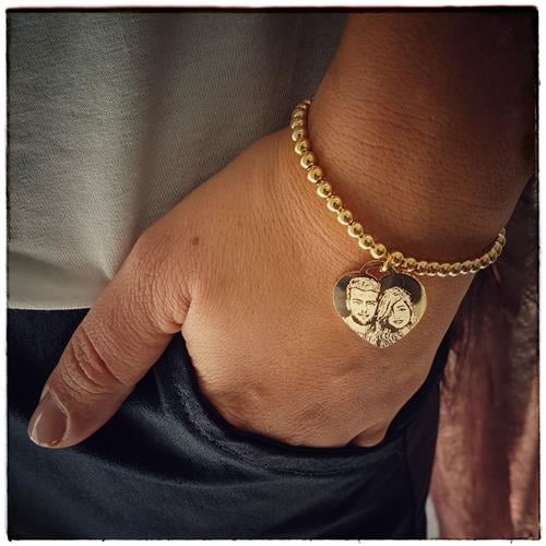 צמיד לב חריטת תמונה