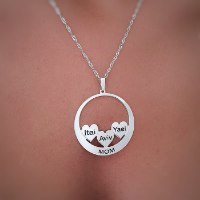 שרשרת חישוק עם לבבות וחריטות דגם LA303