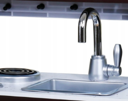 מטבח עץ אלקטרוני דגם בוסטון, בצבע אפור שחור, צעצועץ