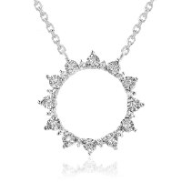 שרשרת ותליון זהב 14 קראט 0.10 קראט יהלומים 810093 - מחיר מבצע! 