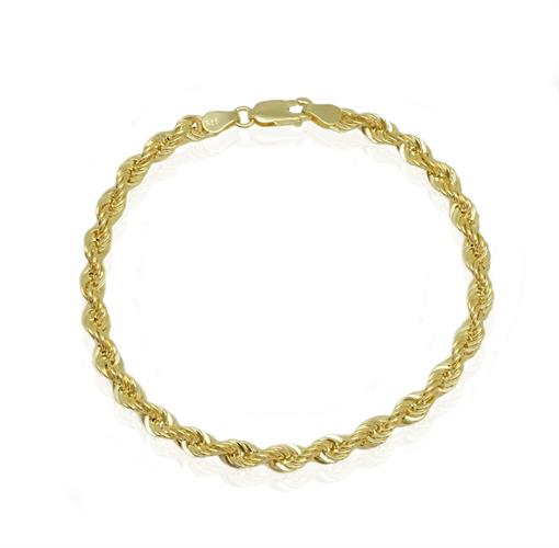 צמיד זהב חבל בינוני 14 קראט לאישה 2.6 ממ