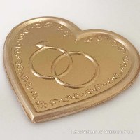 לב עם טבעות נישואין  ליצירה בשוקולד ובבצק סוכר| טופר לב חתונה | תבנית אירוסין חדש מאתי דבש